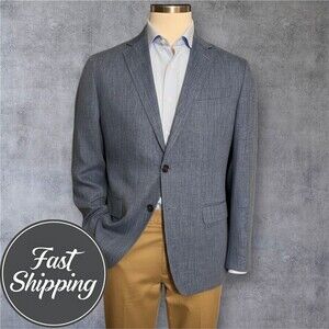 BANANA REPUBLIC Men's Blazer 42R Blue 100% Linen Sport Coat 2-Button Jacket Suit